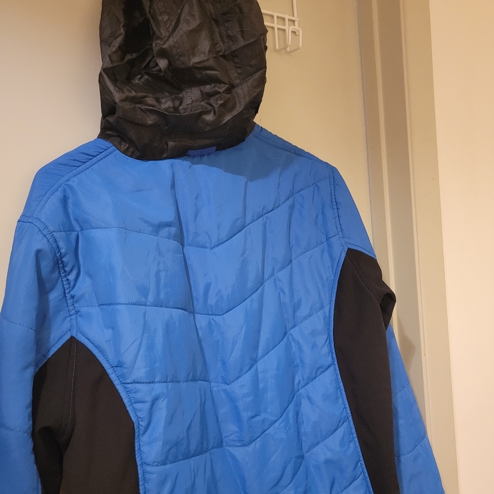 Crane Ski Pro Jacket Blue/Black Hidden Hood in Collar Full Zip Size L - Picture 5 of 6